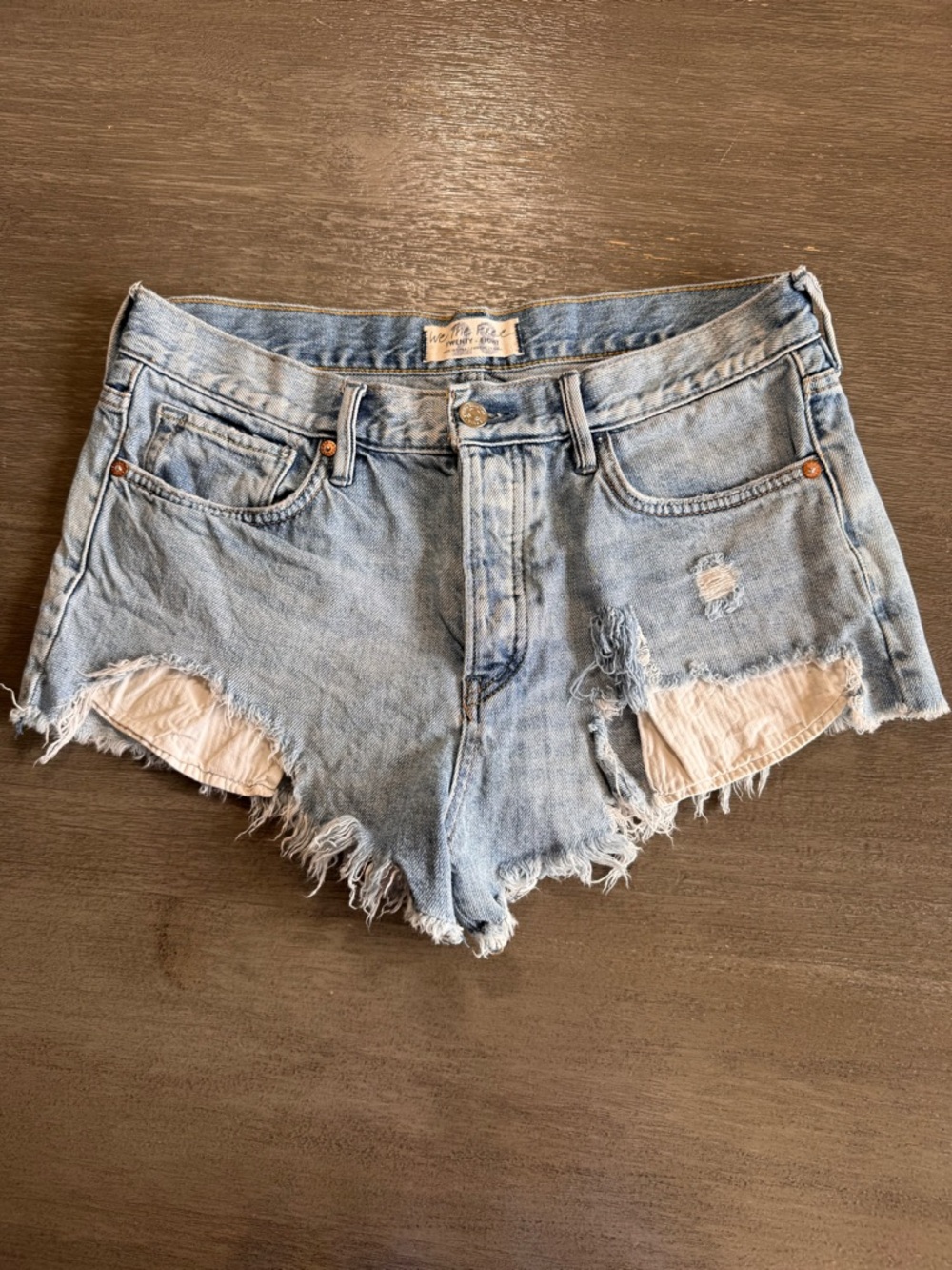 We The Free People Distressed Denim Shorts 28